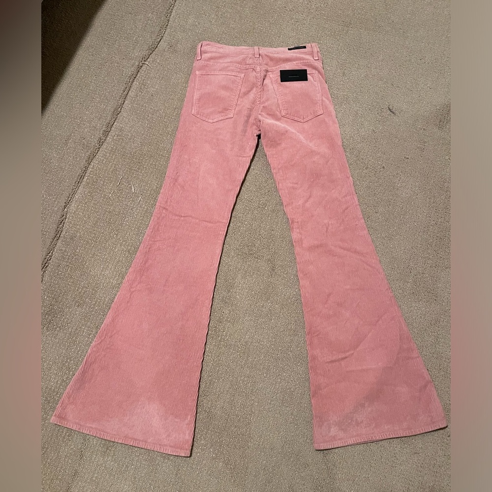 Mid rise super flare pink cords